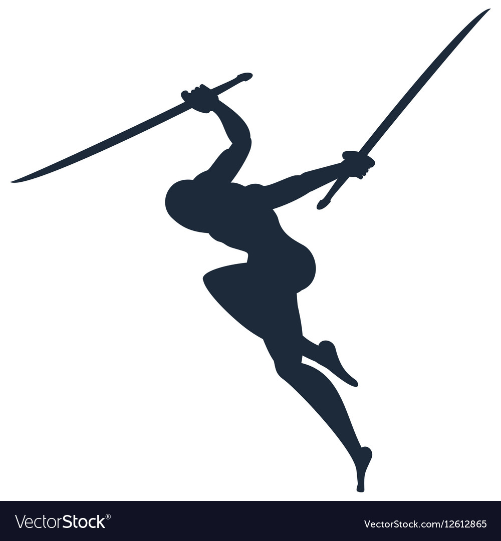 Download Black silhouette of ninja Royalty Free Vector Image