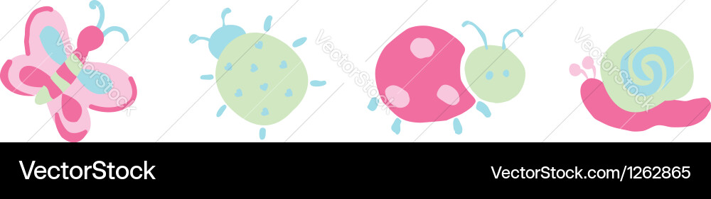 Cute insects Royalty Free Vector Image - VectorStock