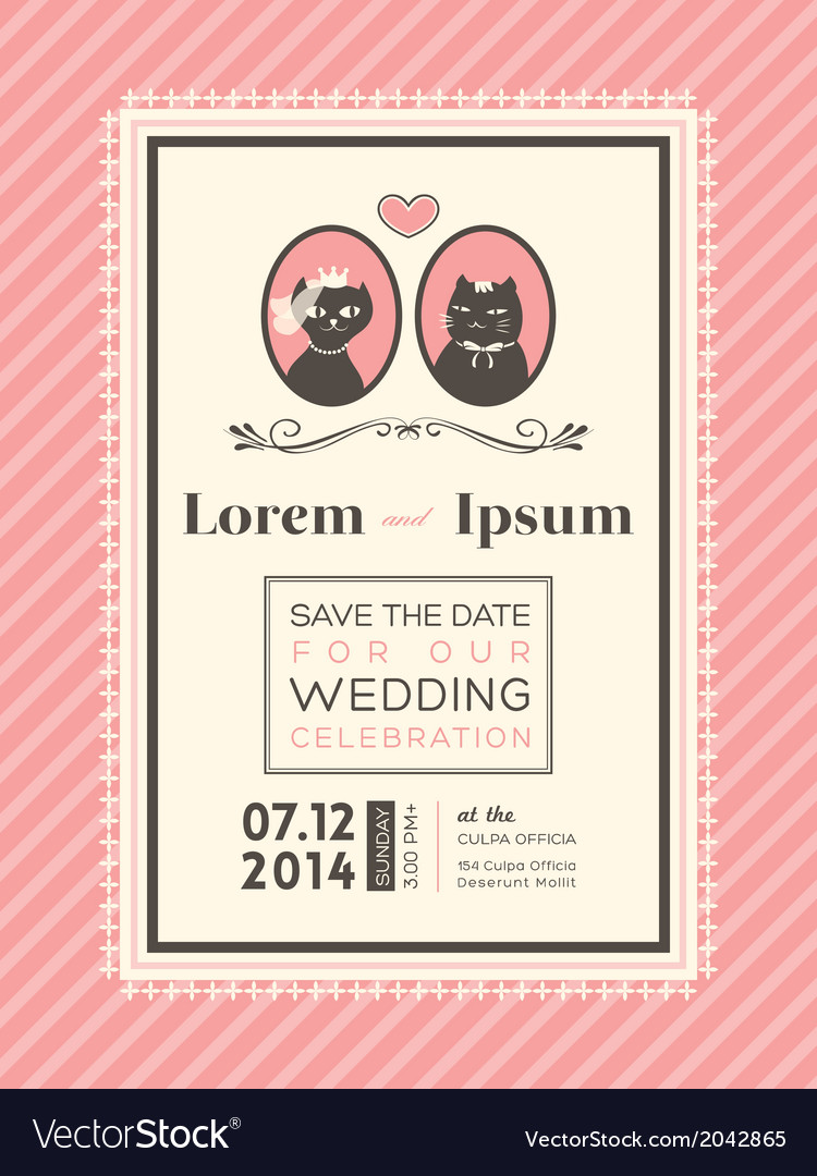 Cute Wedding Invitation Design Frame Template