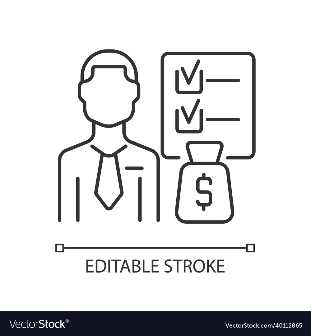 Financial planner linear icon