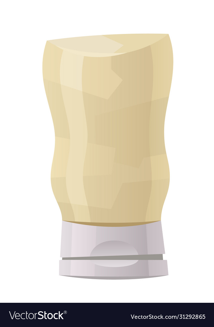 Download Glossy Plastic Bottle For White Sauce Dressing Vector Image