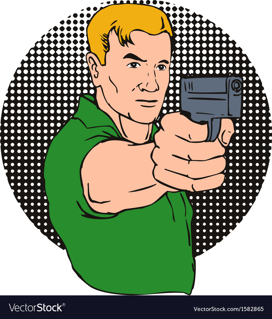 man-pointing-gun-royalty-free-vector-image-vectorstock