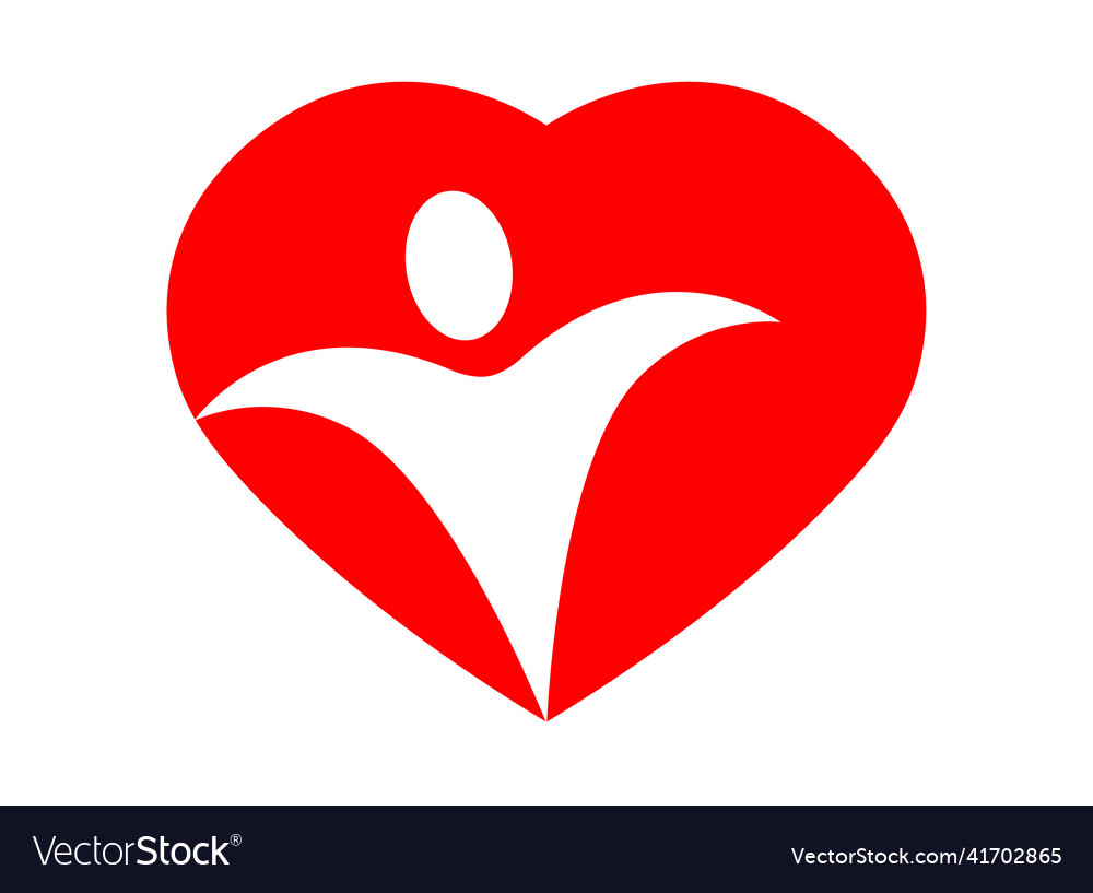 Solidarity love medical heart logo image Vector Image