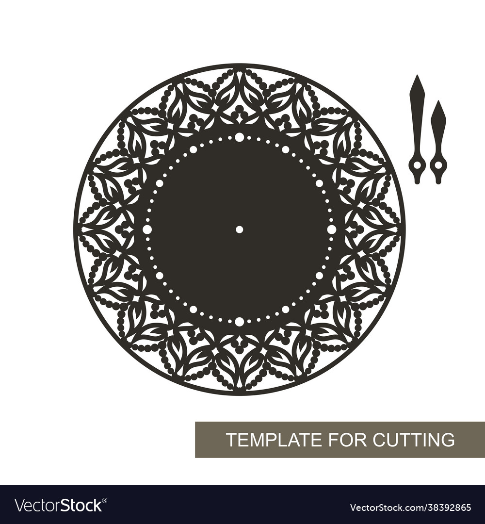 Wall clock with decorative design Royalty Free Vector Image