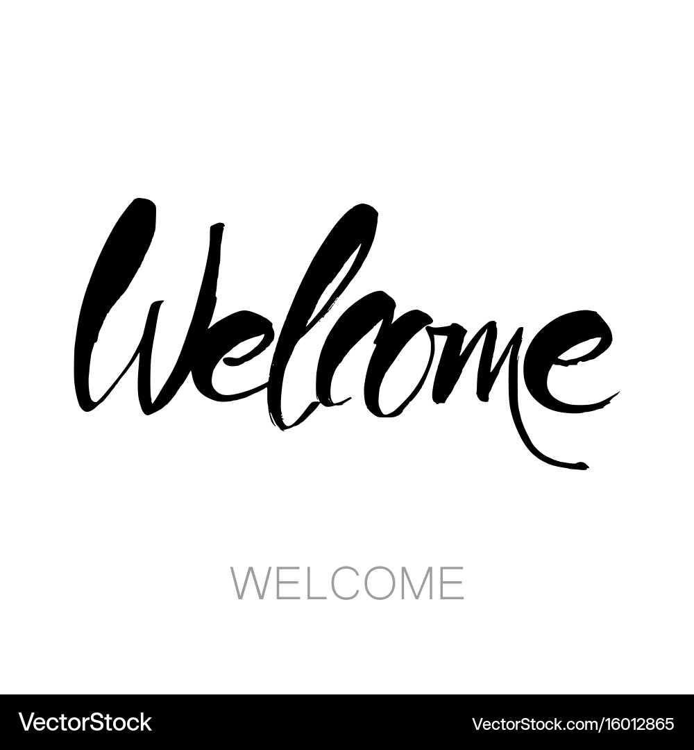 Welcome lettering template Royalty Free Vector Image