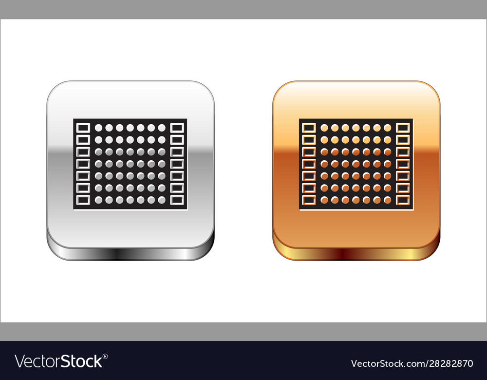 Black printed circuit board pcb icon isolated Vector Image