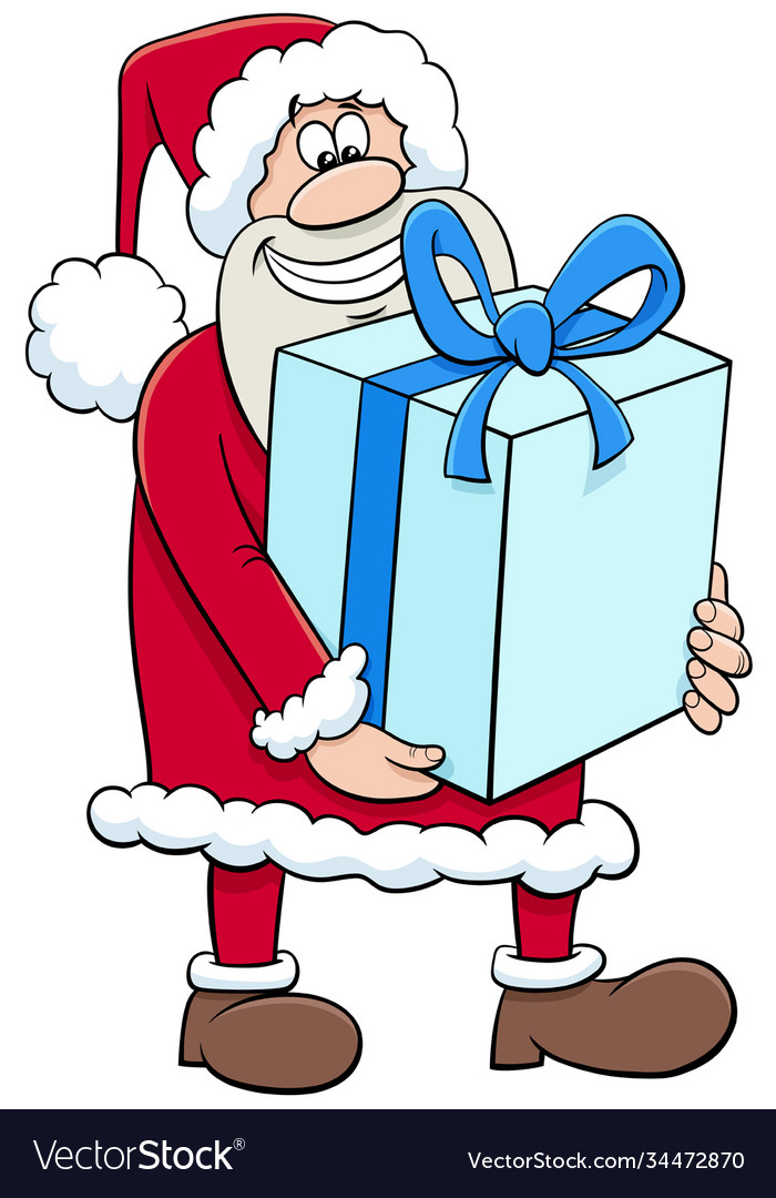 Cartoon santa claus christmas character with big Vector Image