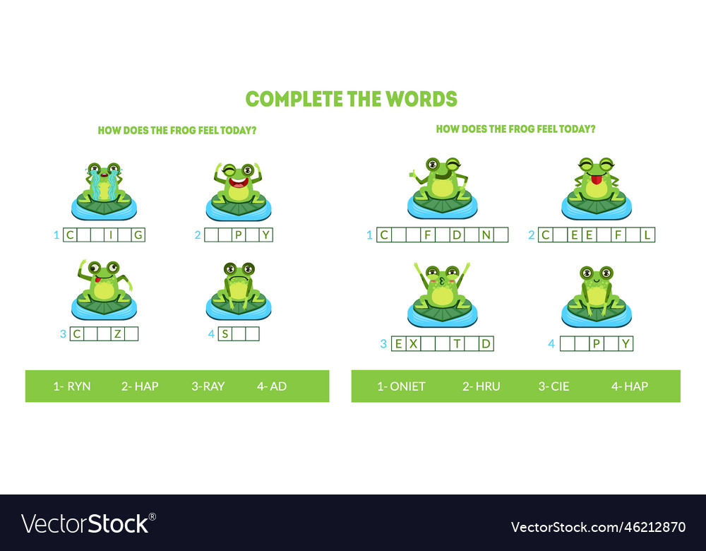 Crossword with learning feeling and emotion Vector Image Crossword with learning feeling and emotion Vector Image