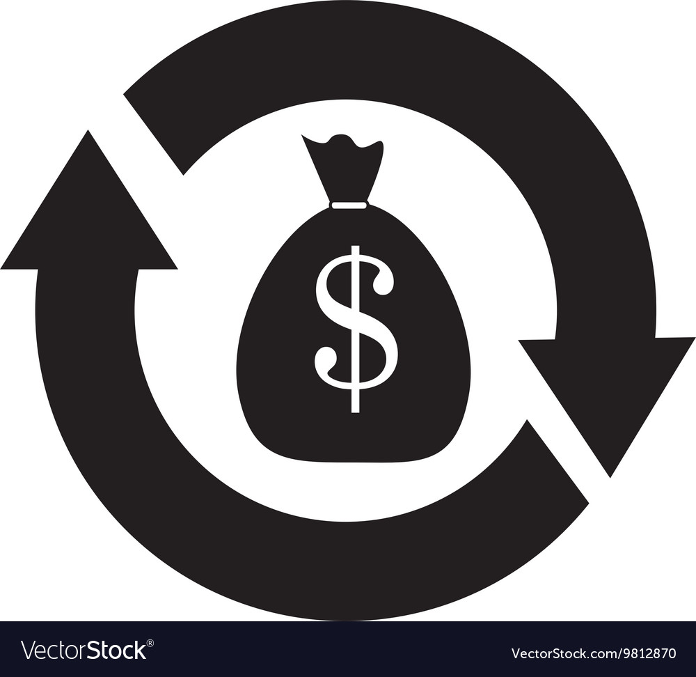 Money and investment isolated flat icon Royalty Free Vector