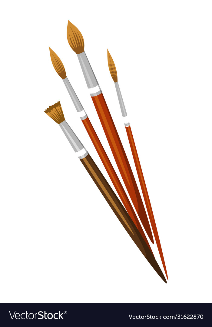 Professional paintbrushes flat Royalty Free Vector Image