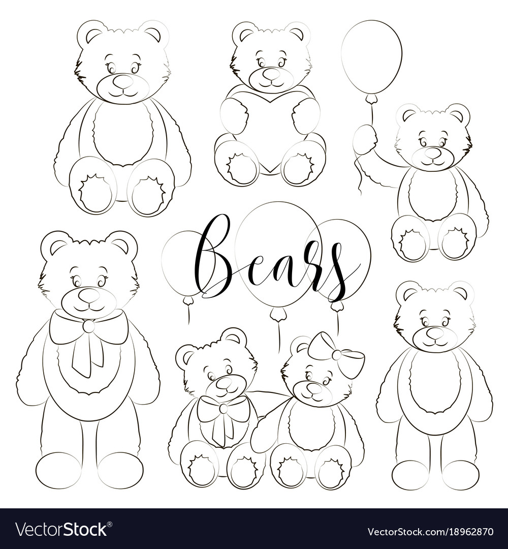 Set of bear icon Royalty Free Vector Image - VectorStock