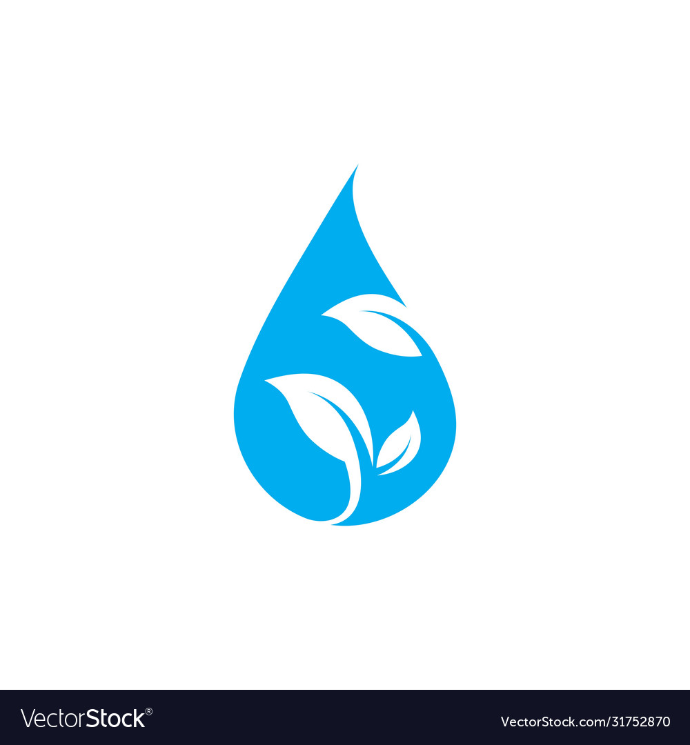 Water drop leaf concept logo template Royalty Free Vector