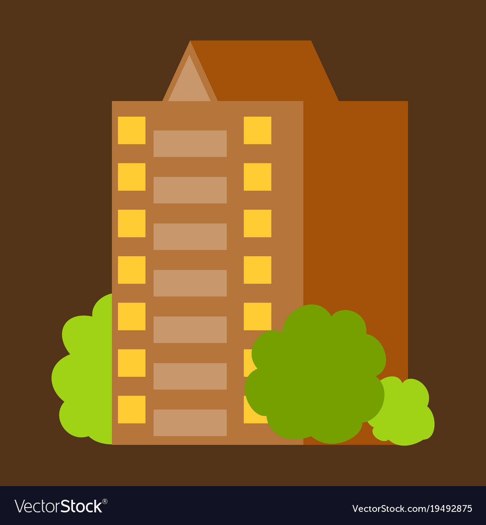 A modern multi-storey building with complex Vector Image