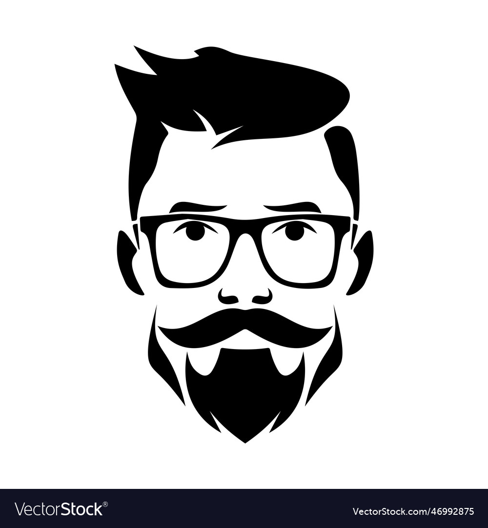 Black man logo for barbershop Royalty Free Vector Image