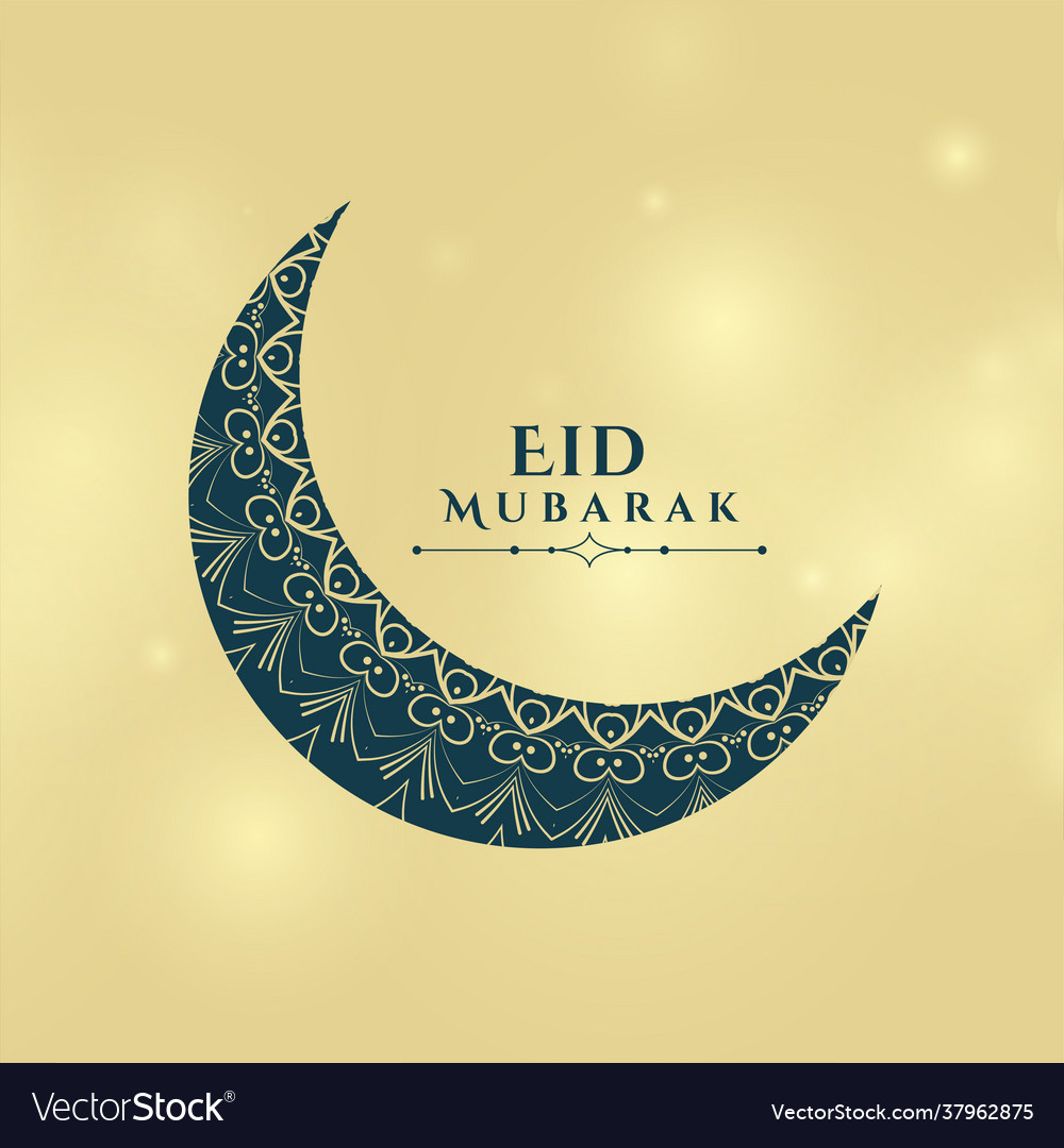 Decorative eid moon design festival card greeting Vector Image