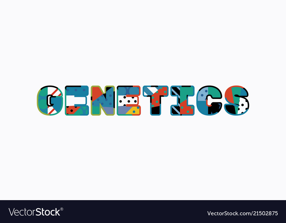 Genetics concept word art Royalty Free Vector Image