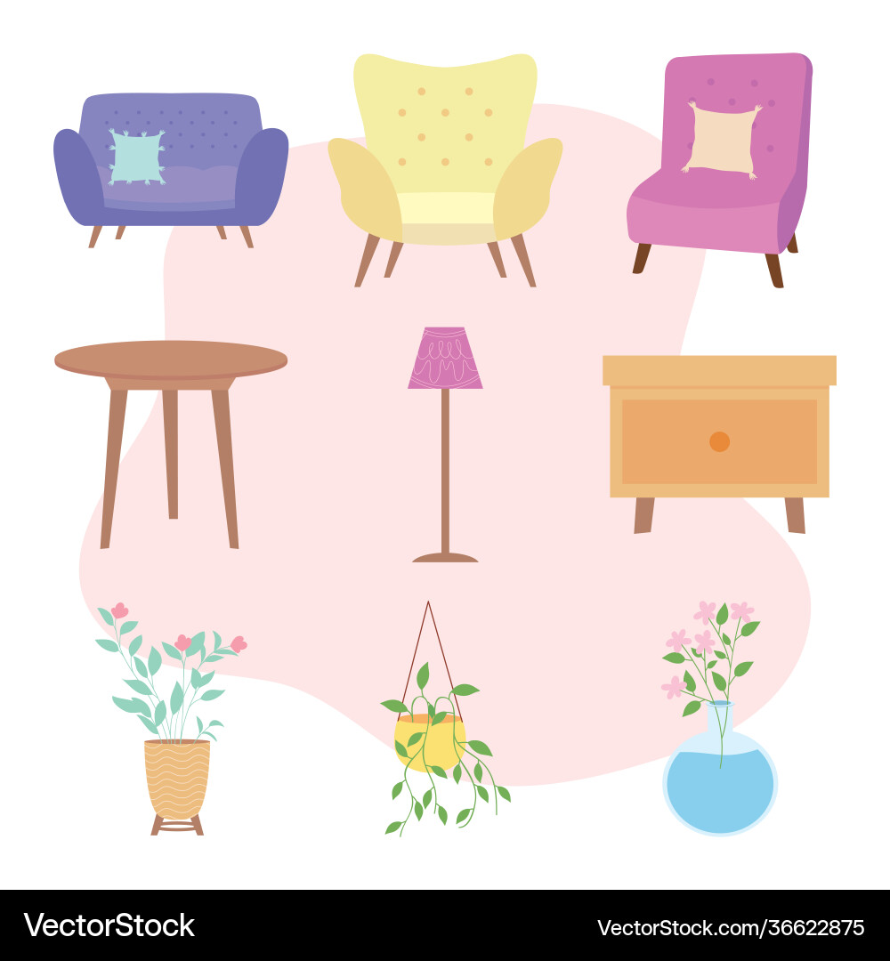 Home furniture Royalty Free Vector Image VectorStock
