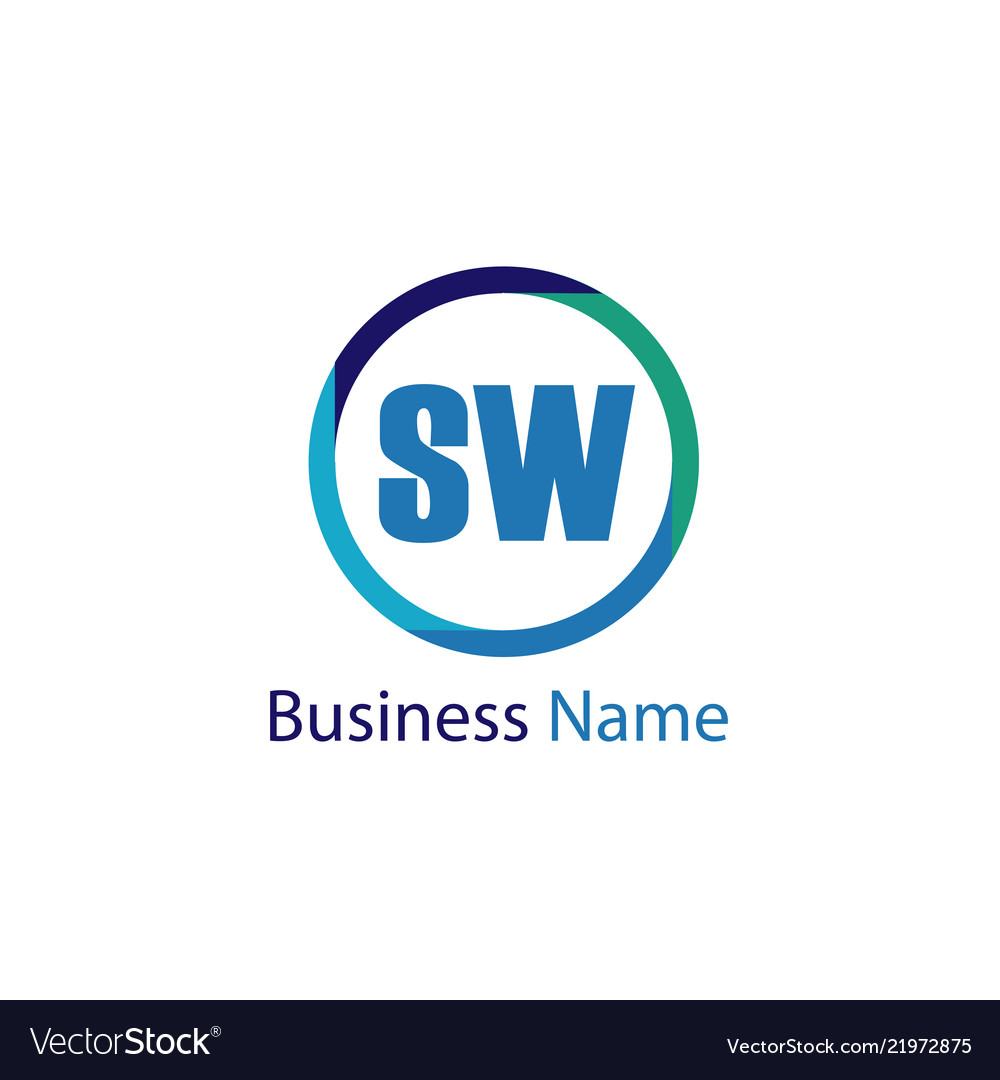 Initial letter sw logo template design