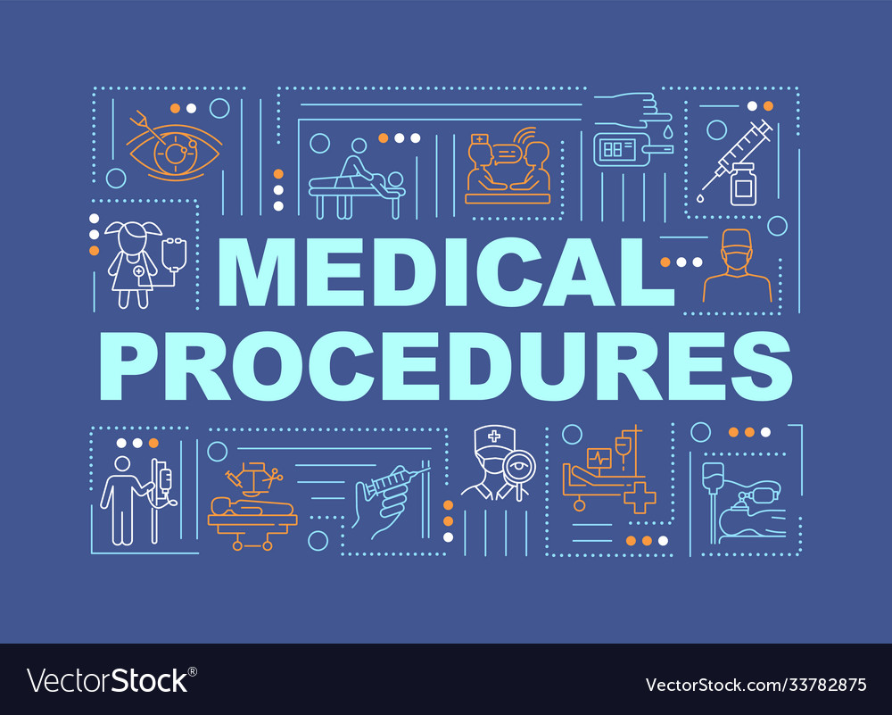 Medical procedures word concepts banner Royalty Free Vector