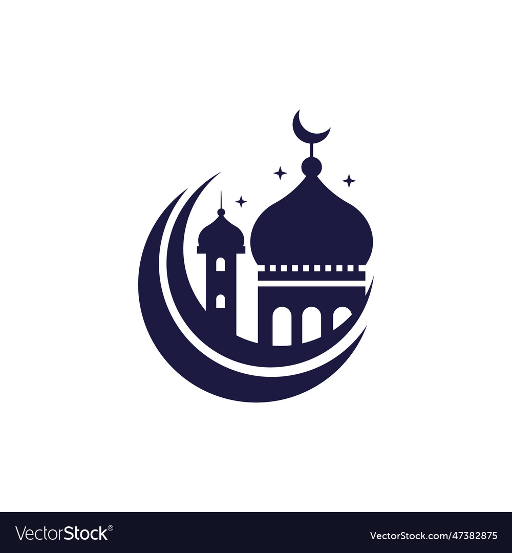 Mosque moon logo images design logos icons Vector Image