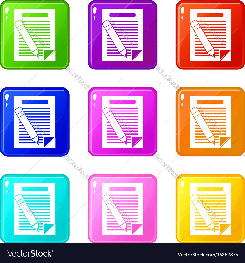 Paper and pencil set 9 Royalty Free Vector Image