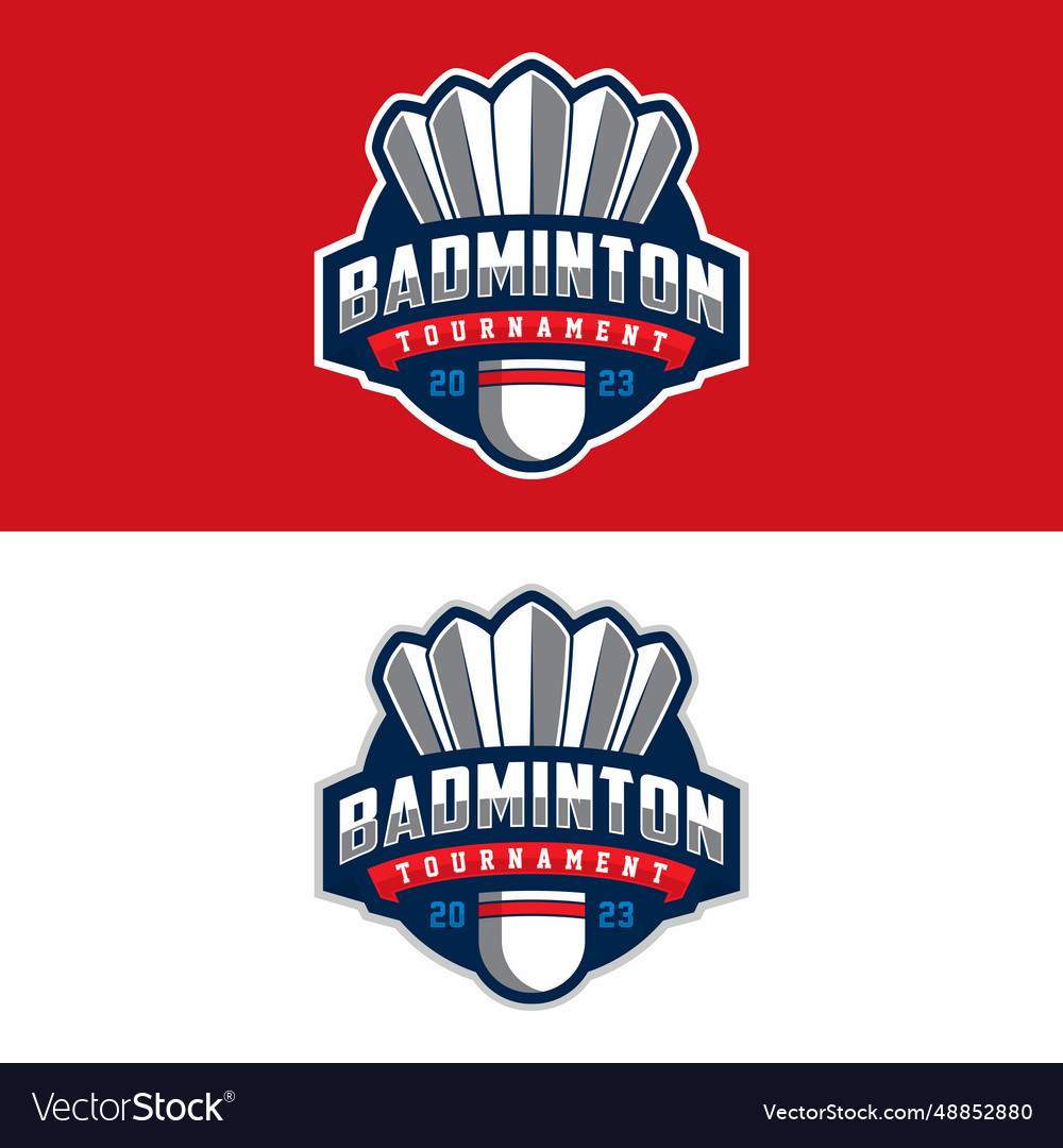 Badminton sport logo design Royalty Free Vector Image