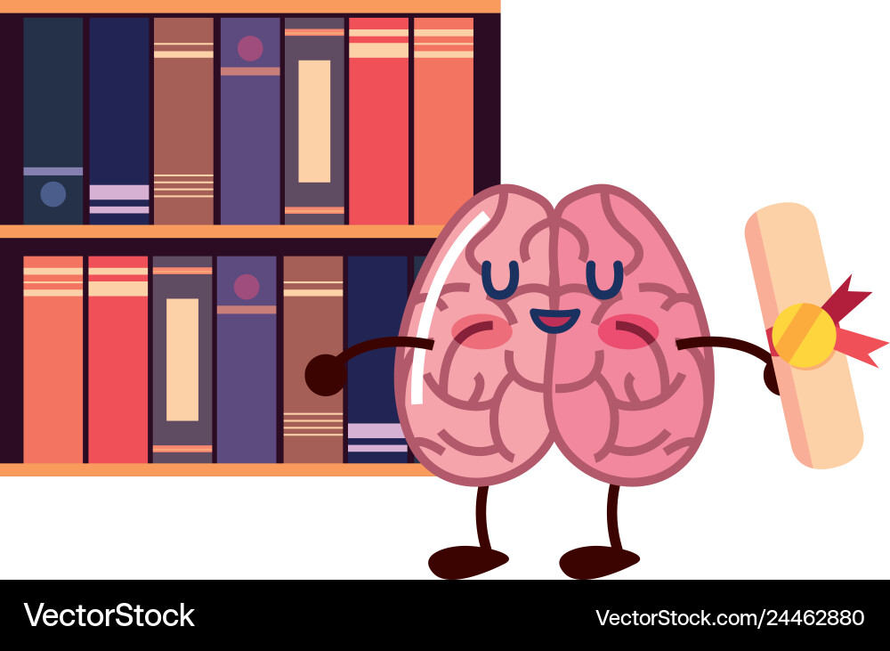 Cartoon Brain Creating Brain cartoon creativity Royalty Free Vector Image