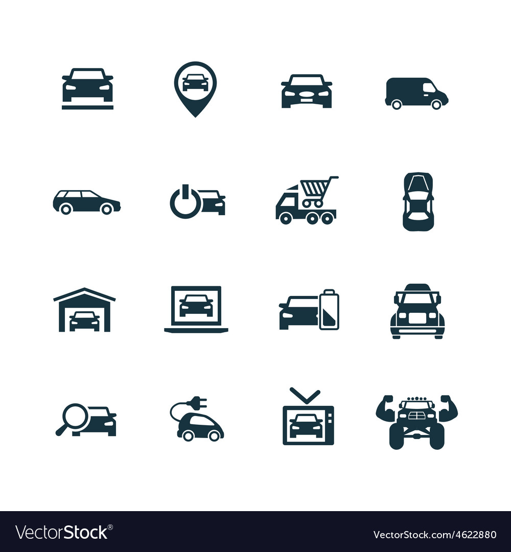 Car icons set Royalty Free Vector Image - VectorStock