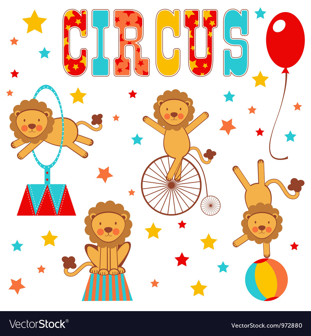 Circus lions Royalty Free Vector Image - VectorStock