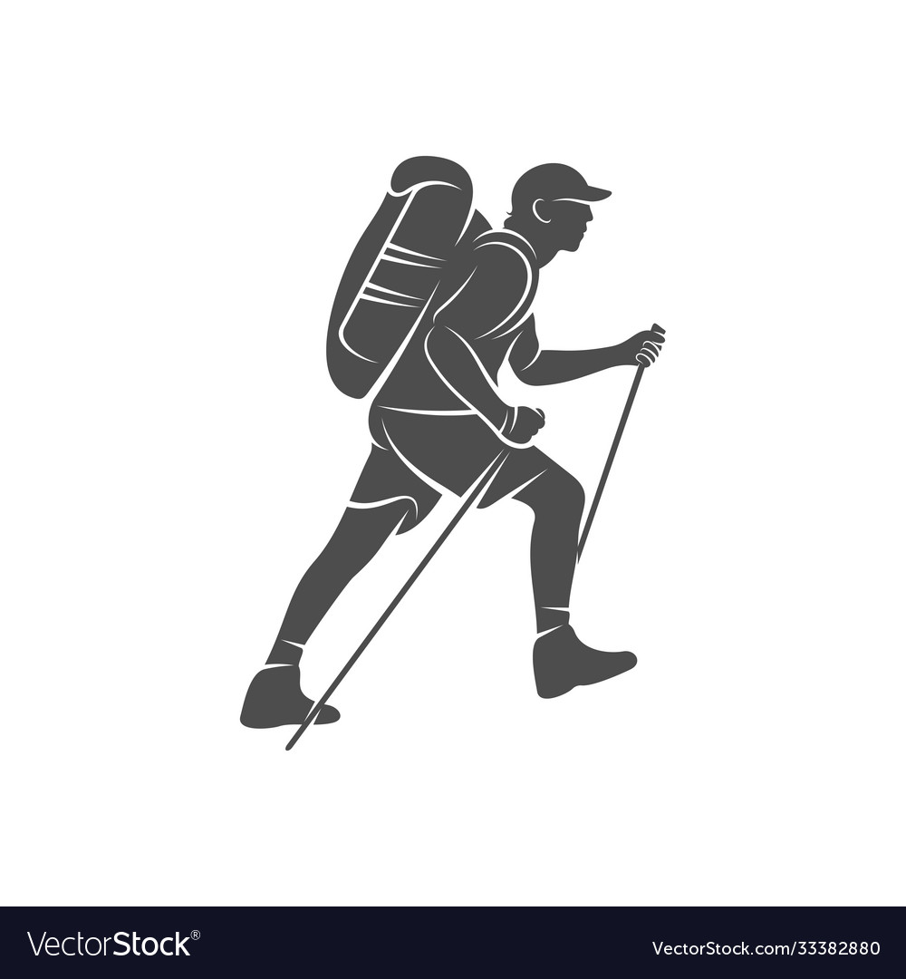 Climber logo design template outdoor activity