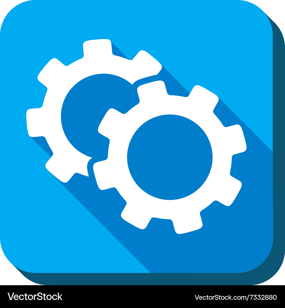 Gears flat icon Royalty Free Vector Image - VectorStock