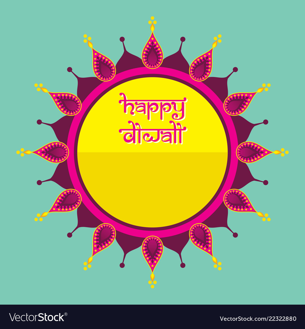 Happy diwali traditional indian festival greeting Vector Image