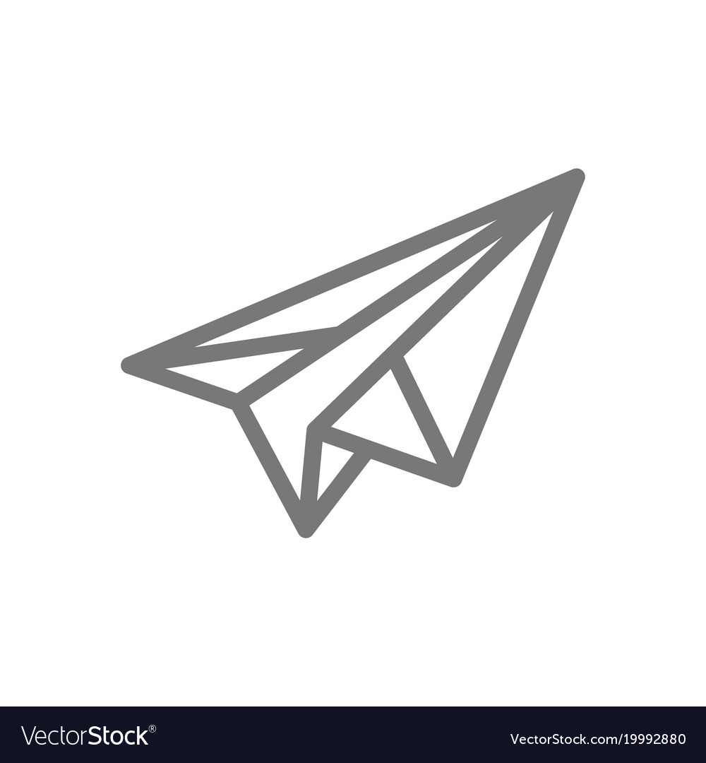 Simple paper airplane line icon symbol and sign