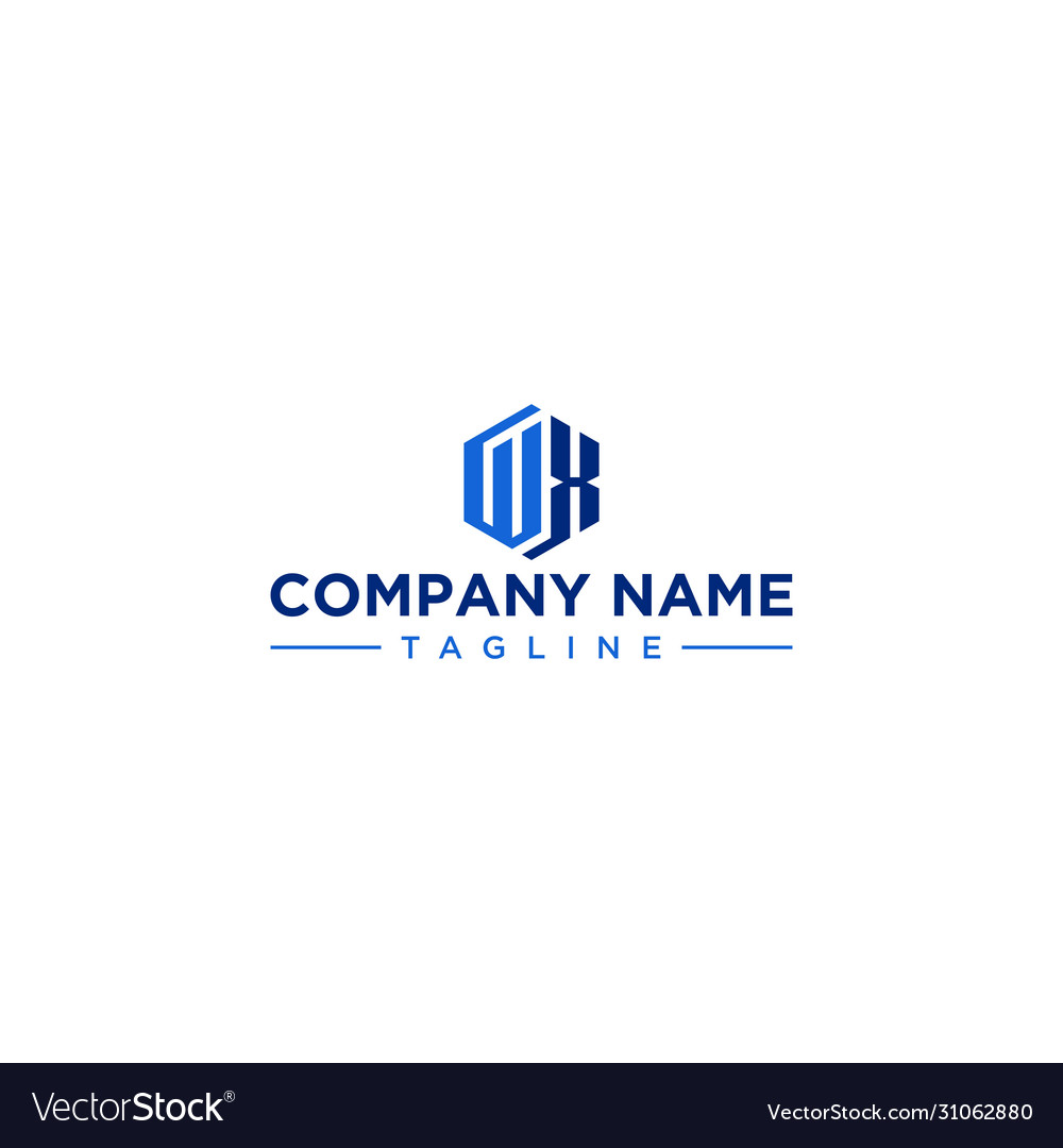 Wx hexagon logo Royalty Free Vector Image - VectorStock