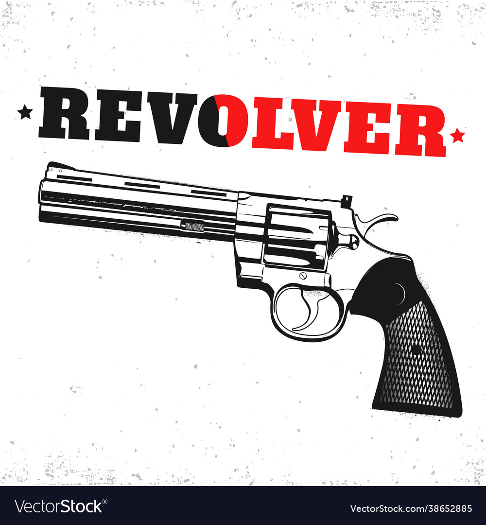 Big vintage revolver Royalty Free Vector Image