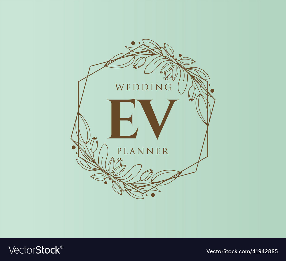 Ev initials letter wedding monogram logos Vector Image