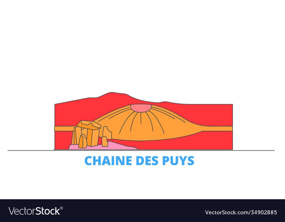 France chaine des puys line cityscape flat