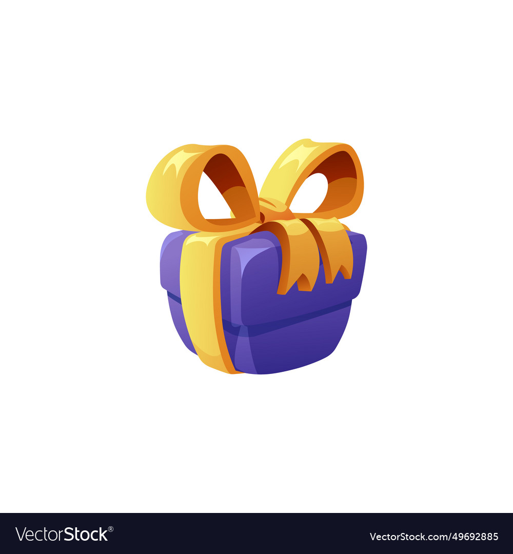 Gift box with ribbon bow game icon Royalty Free Vector Image