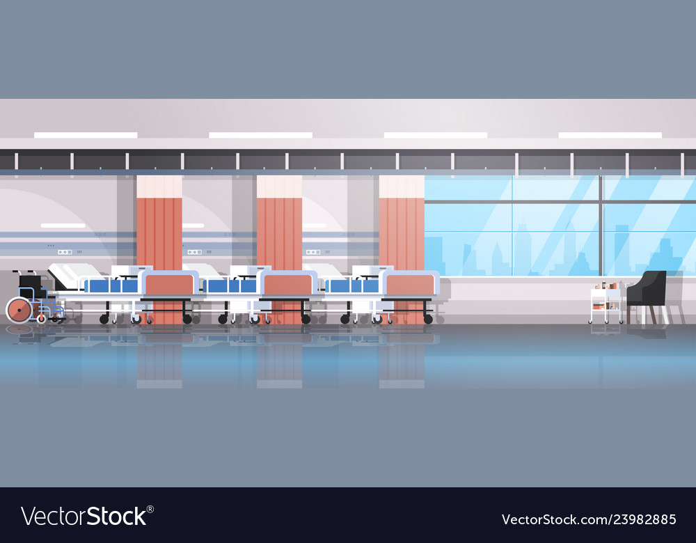 Hospital Room Interior Intensive Therapy Patient Vector Image