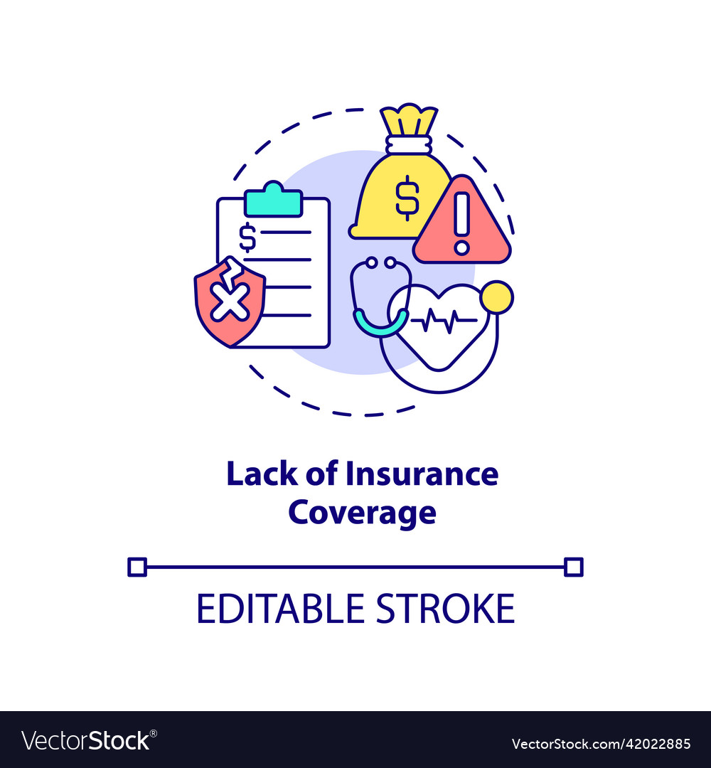 Lack of insurance coverage concept icon