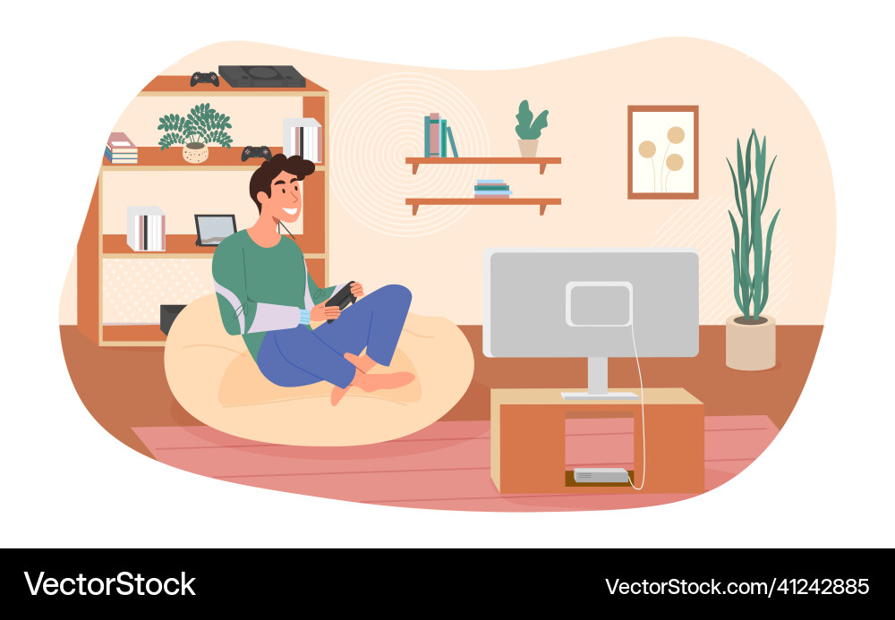 Playing computer games Royalty Free Vector Image