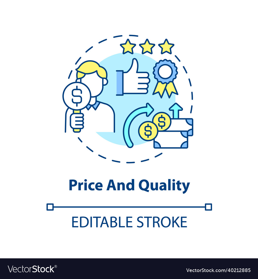 Price and quality concept icon Royalty Free Vector Image