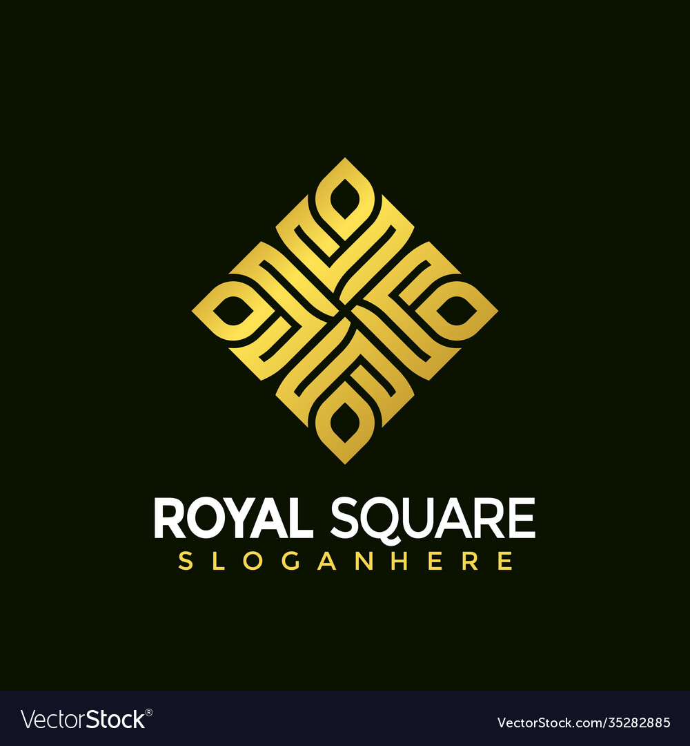 Royal square logo golden luxury creative modern Vector Image