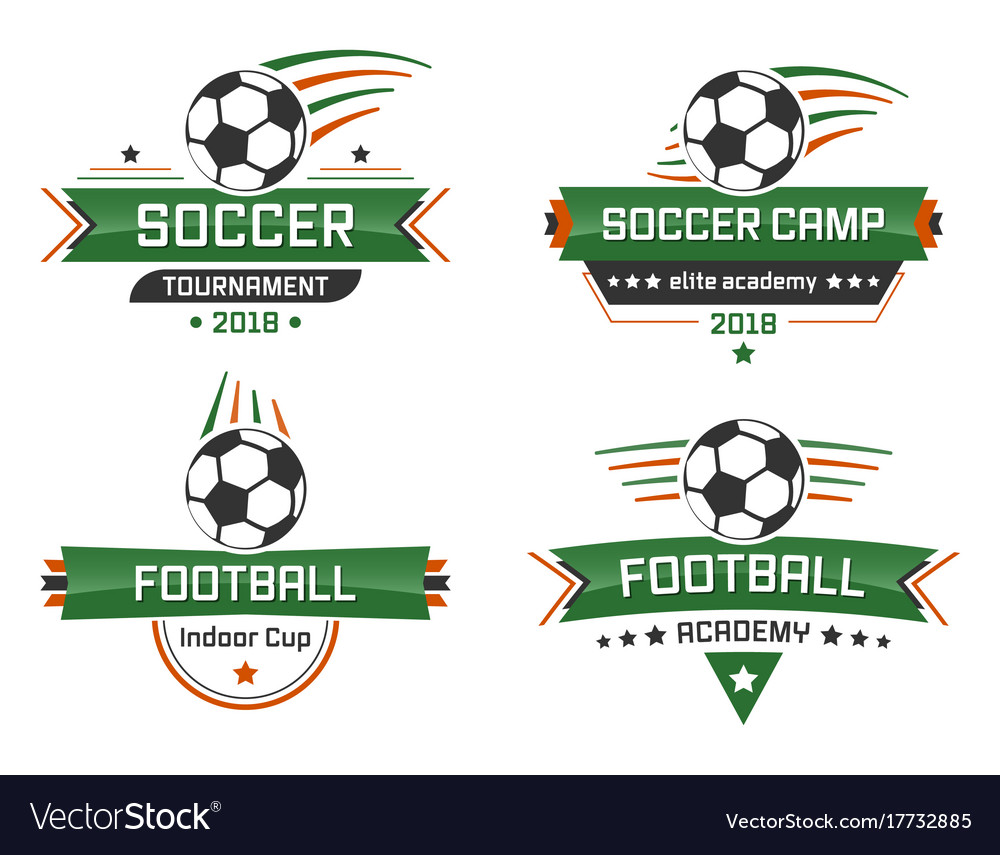 Sport logotype football academy indoor cup soccer Vector Image