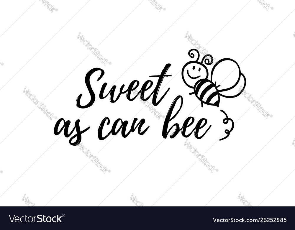 Sweet as can bee phrase with doodle Royalty Free Vector