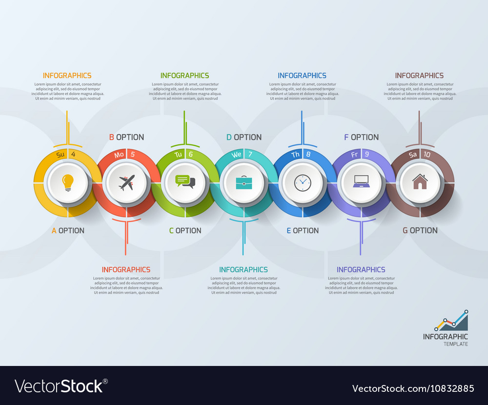 Timeline business infographic template 7 steps