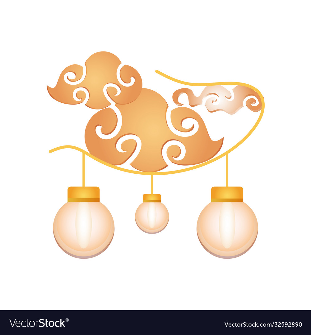 Chinese lamp on white background