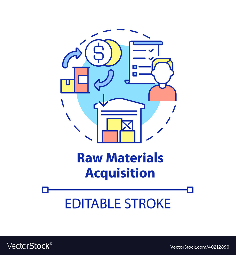 Raw materials acquisition concept icon Royalty Free Vector