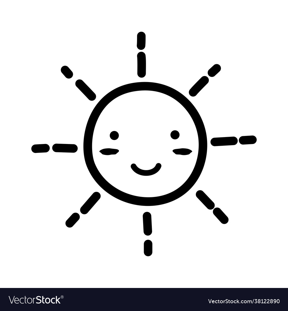 Semiling sun icon adorable Royalty Free Vector Image