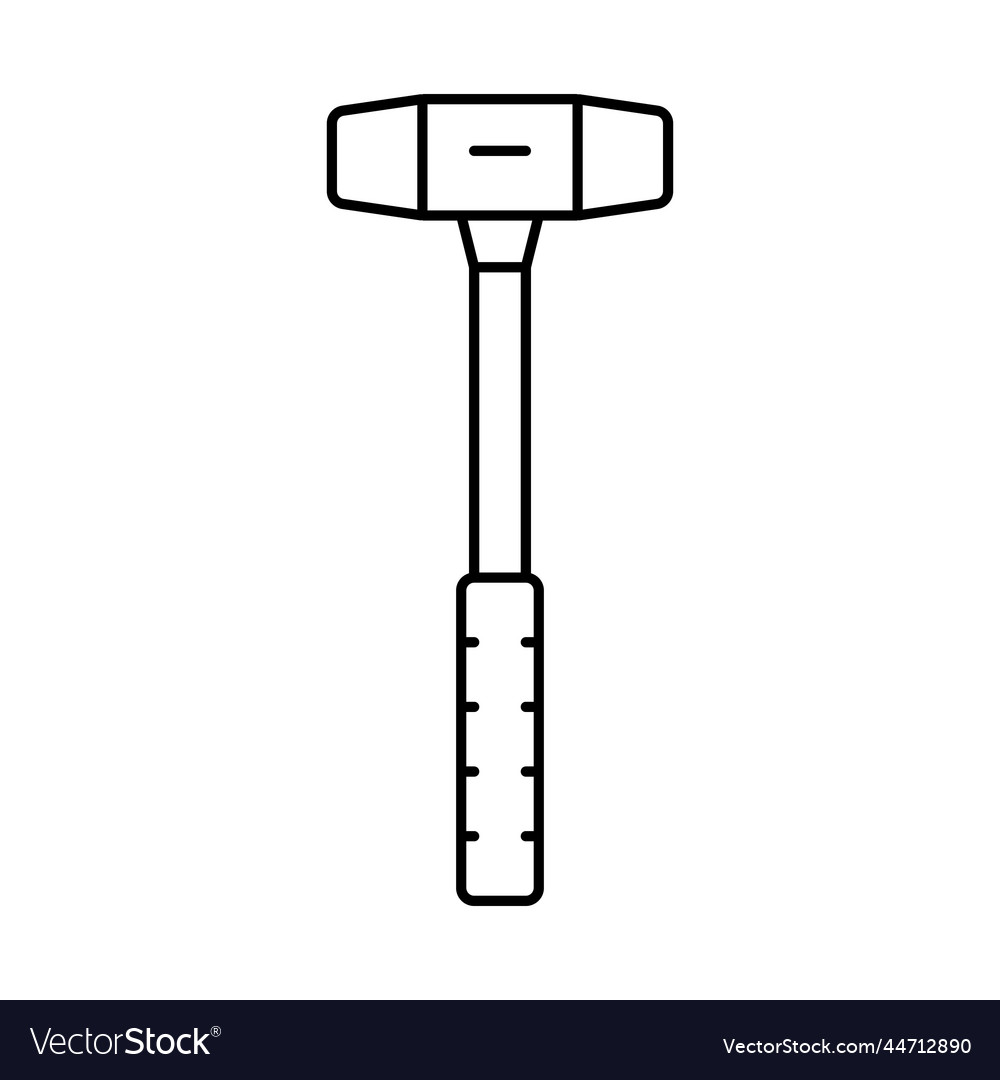 Soft faced hammer tool line icon Royalty Free Vector Image